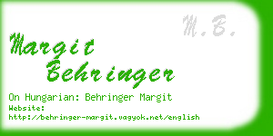 margit behringer business card